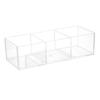 Multipurpose Acrylic Storage Box with 3 Compartments Clear Makeup Cosmetic Organizer Cotton Pads