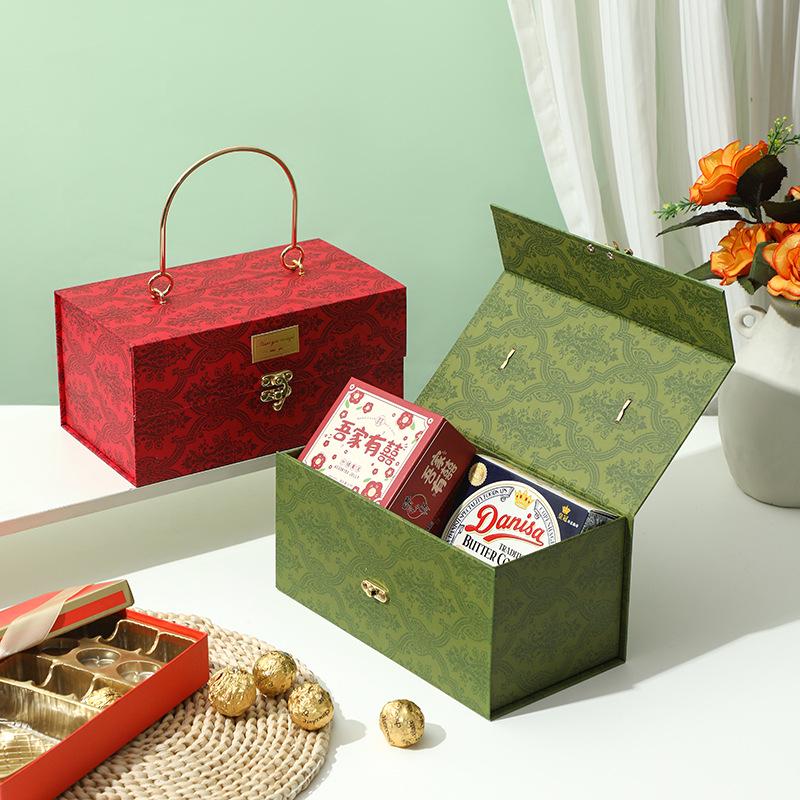 Forest Style Luxury Dragon Boat Festival Gift Box with Metal Handle