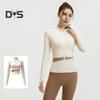 Women's Workout Jacket Full Zip Up Cropped Yoga Jacket Long Sleeve Slim Fit Athletic Top Running Track Sportwear for Fitness