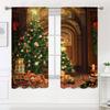 2 Pieces, Christmas Tree Winter Gift Toy Curtains -30% Blackout - Suitable for Living Room, Bedroom, Kitchen, Home Decoration