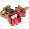 Ylutex Supermarket Food 191 Pieces Hot Dog Cart Mini Veggie Pan Turkey Carrot Sausage Food Basket Building Blocks Toy Set Compatible with Lego City