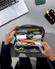 tomtoc Gadget Pouch Accessory Large Compatible with MacBook Mobile USB PC Multipurpose Business Home Navy Bag, Capacity, Adapter, Cables, Devices,