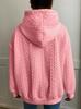 European & American Women's Casual Jacquard Loose Hooded Knit Sweatshirt