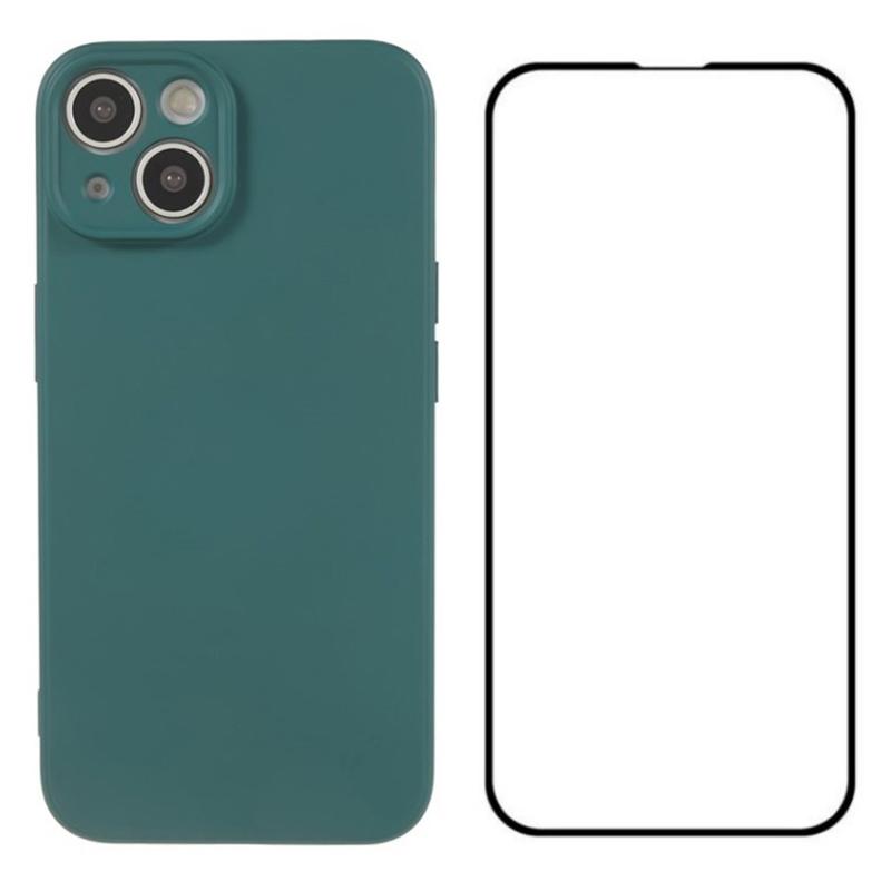 Für iPhone 15 Plus Hülle Präziser Ausschnitt TPU Handyhülle mit Schutzfolie