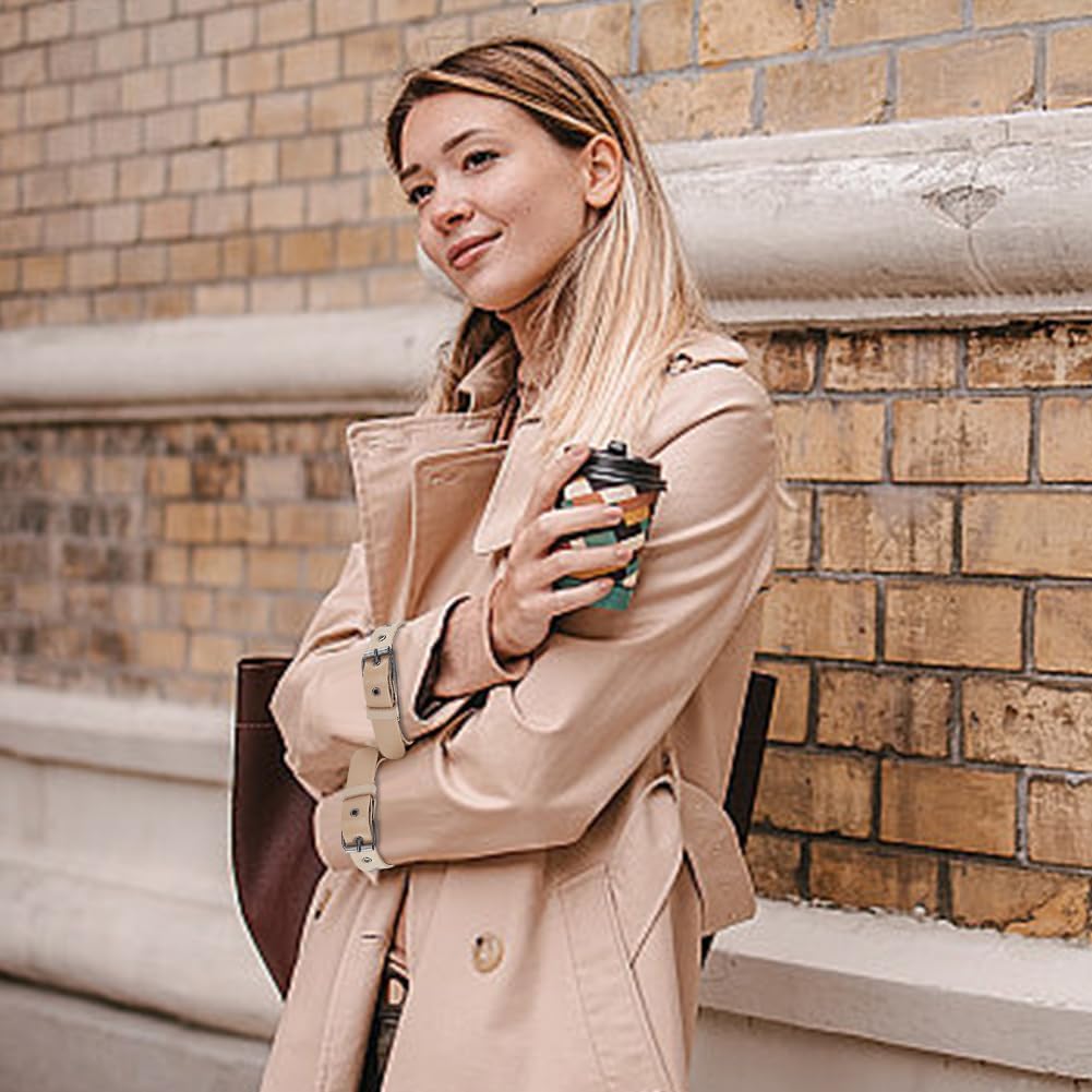 WEBEEDY 8 PCS Traditional Kilt Extender Straps 4 Colours Leather Cuff Belt Buckles PU Leather Adjustment Strap with Metal Square Buckle for Shirt