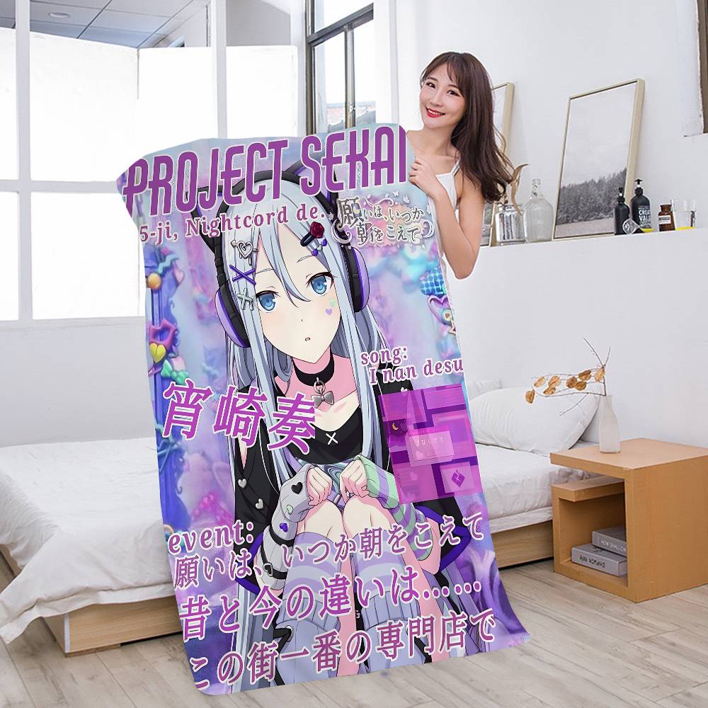 

Anime P-Project S-Sekai Microfiber Beach Towel Absorbent Quick dry Soft Yoga Swimming Resort Mountain Climbing Towel W40*H60(CM)