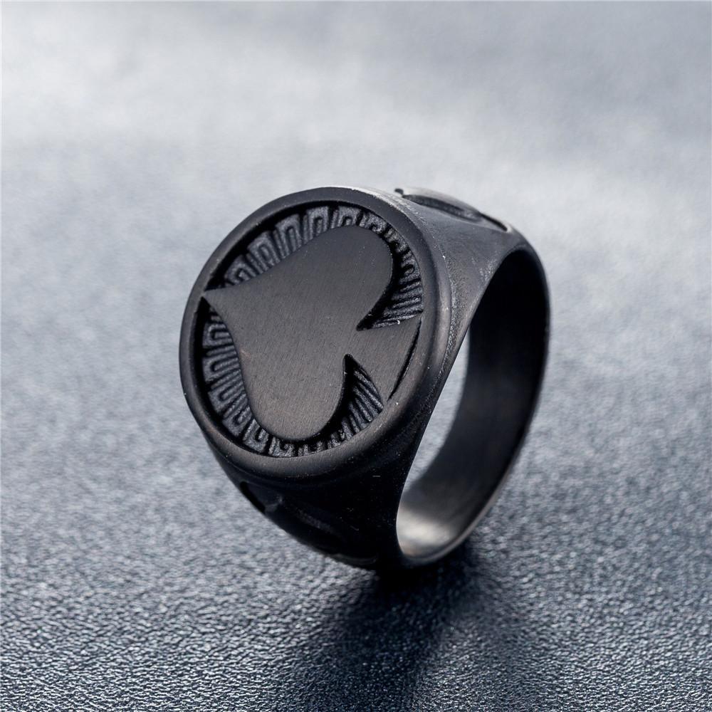 Anello da Uomo Retro Picche Personalizzato Europeo e Americano 2026, Anello Magico con Carte da Gioco