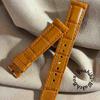 Used Cro-2131 Crocodile Watch Strap Orange (lug Width 18 Mm - Buckle Width 16 Mm)