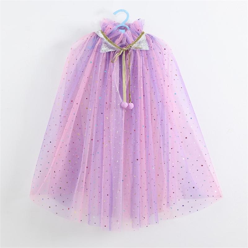 Girls Lightweight Sheer Princess Cape for Fantasy Dressing Up and Birthday Parties Soft Nylon Fabric Costume Accessory