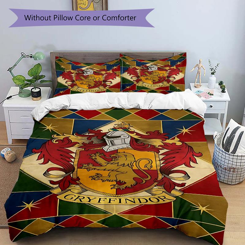 3pcs Gryffindor Crest Bedding Set. Soft and Comfortable with No Core Included (1x Duvet Cover + 2x Pillow Covers) yy251010135