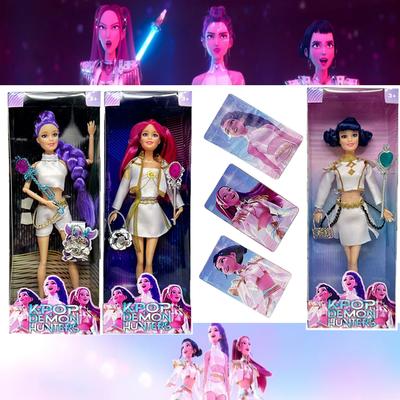 Custom Pose Anime K-Pop Demon Hunter Dolls (Rumi/Mira/Zoey) - Delicate Texture, Wands & Bags | Xmas Gifts