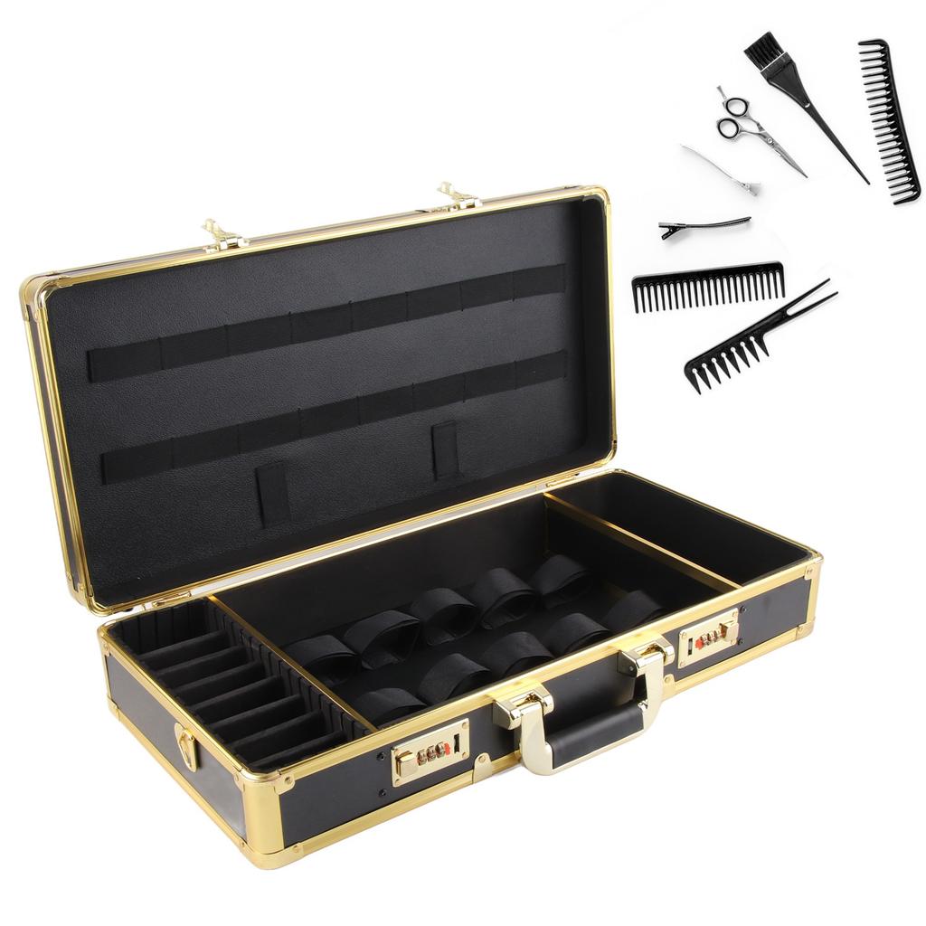 Portable Hairdressing Tool Storage Box Comb Hair Clipper Scissors Organizer Password Case