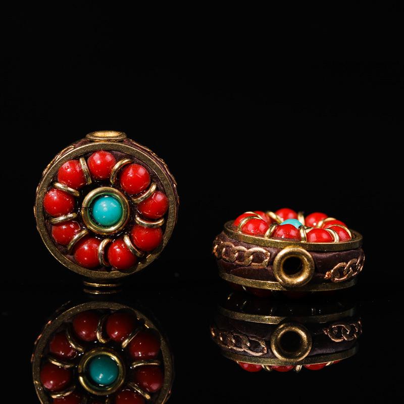 Nepal Handmade Auspicious Cloud Brass Spacer Beads for DIY Jewelry and Ornaments