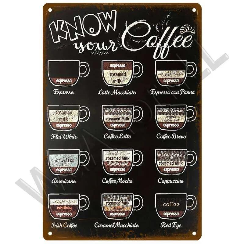 Vintage Metal Tin Sign for Coffee Kitchen Bar Decor, Retro Wall Art Plaque, Iron Painting Poster 26T0104 26T0104