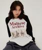 WAIKEI Maltese Archive Raglan Long Sleeve T-Shirt Ivory