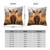 Highland Cow Scottish Cattle Pillowcase Polyester Linen Velvet Pattern Decorative Throw Pillow Case Sofa Seater Cushion Cover