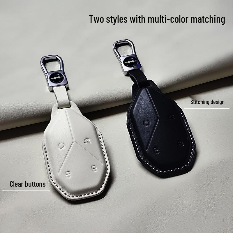 Compatible with BYD Fangchengbao 5, 8, 3 Key Case and Shell for 2023-2025 Models In Genuine Leather.