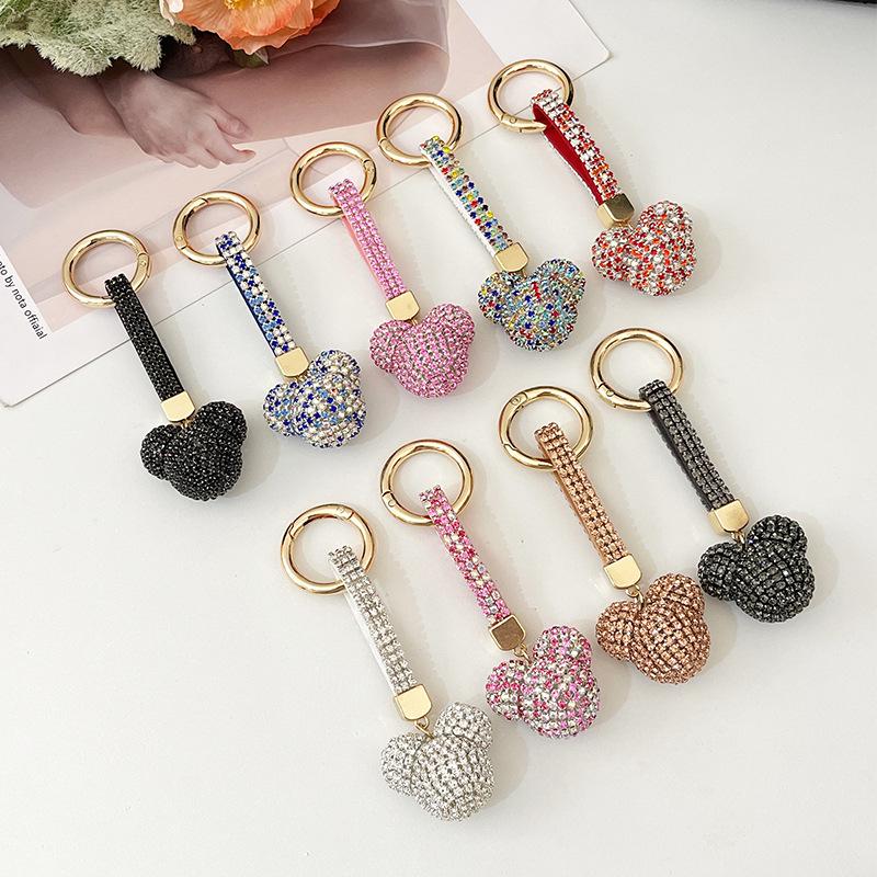 Hot Selling Rhinestone Mickey Keychain Car Keyring & Women's Bag Charm
