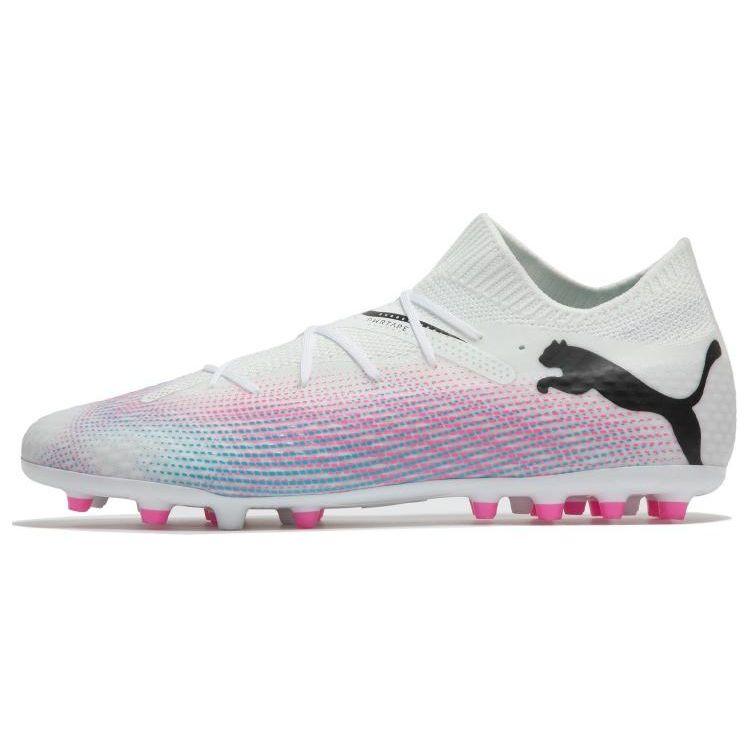 Puma Future 7 Ultimate 7 Pro Round Toe Lace-Up MG Soccer Shoes Men Soccer Shoes White Pink Black 107709-01