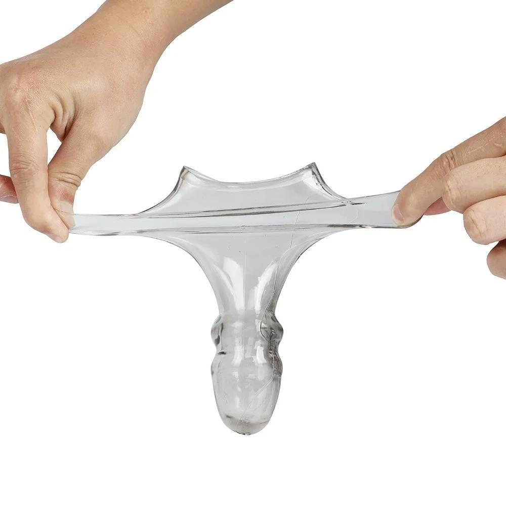 Reusable Penis Sleeves High Elastic Condoms Cock Soft Extender Enlargement Delay Ejaculation Sex Toys for Men Couple Sex Product