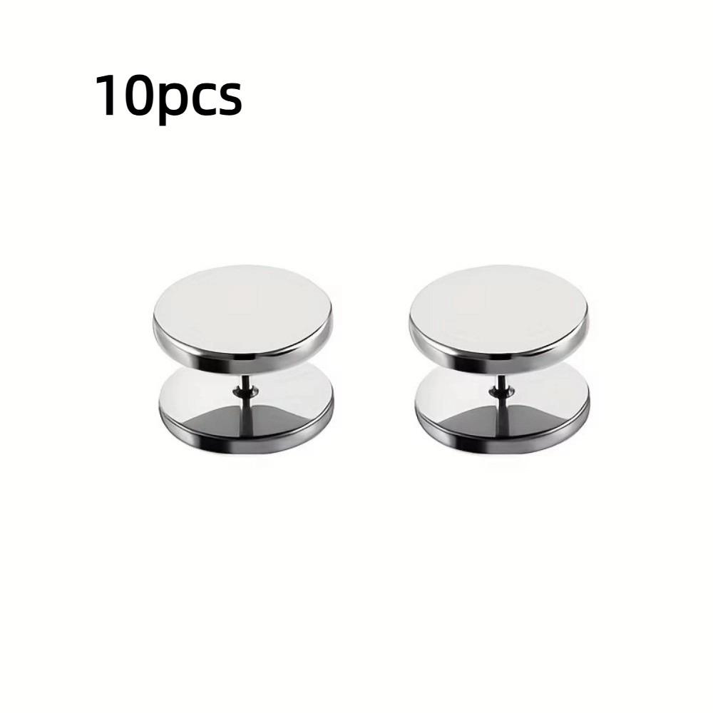

10pcs Seamless Cuff Fastener Metal Screw Buckle Spiral Buckle Clip Avoid Wardrobe Malfunction срібний