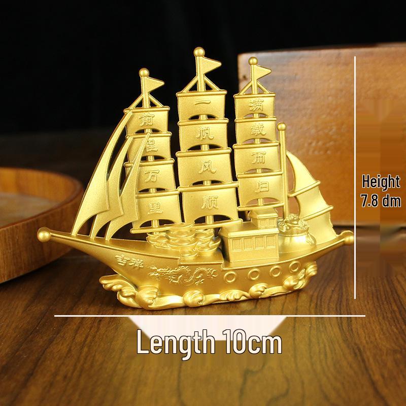 Double Dragon Alloy Sailboat Ornament: Smooth Sailing Metal Craft