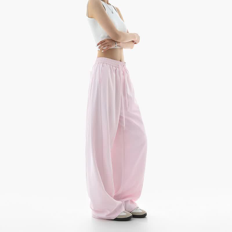ICH MODE Women's Summer Cooling Wide-Leg Drawstring Pants