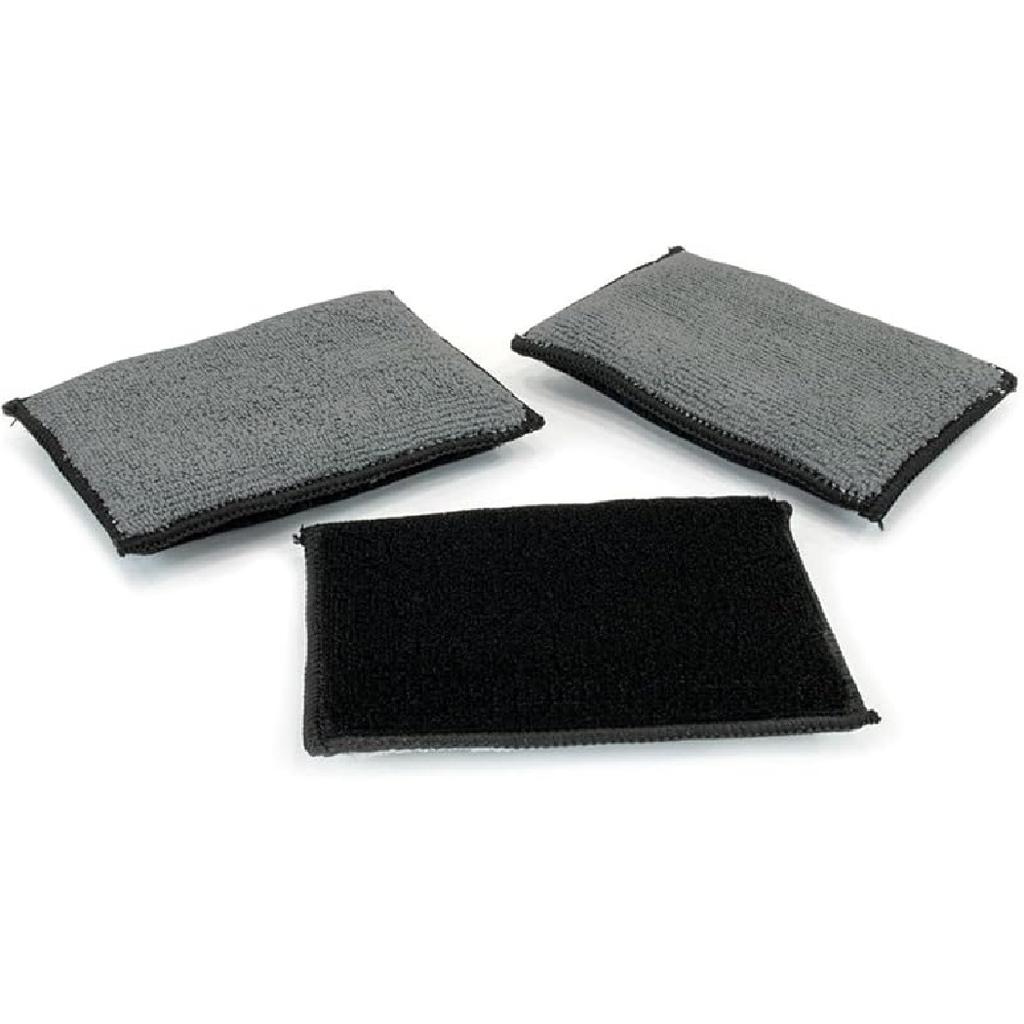 3PCS 5"×3" Car Interior Scrubbing Sponges, Microfiber Car Wash Sponges, Auto Detailing Scrub Pads, Interior Cleaning Sponges For Car Leather,