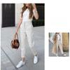 Women Waist Wide Leg Trousers Pockets Casual Solid Loose Pants Vintage High Waist Zipper Fly Female Trousers Chic Fashion Office Wear Straight Pants