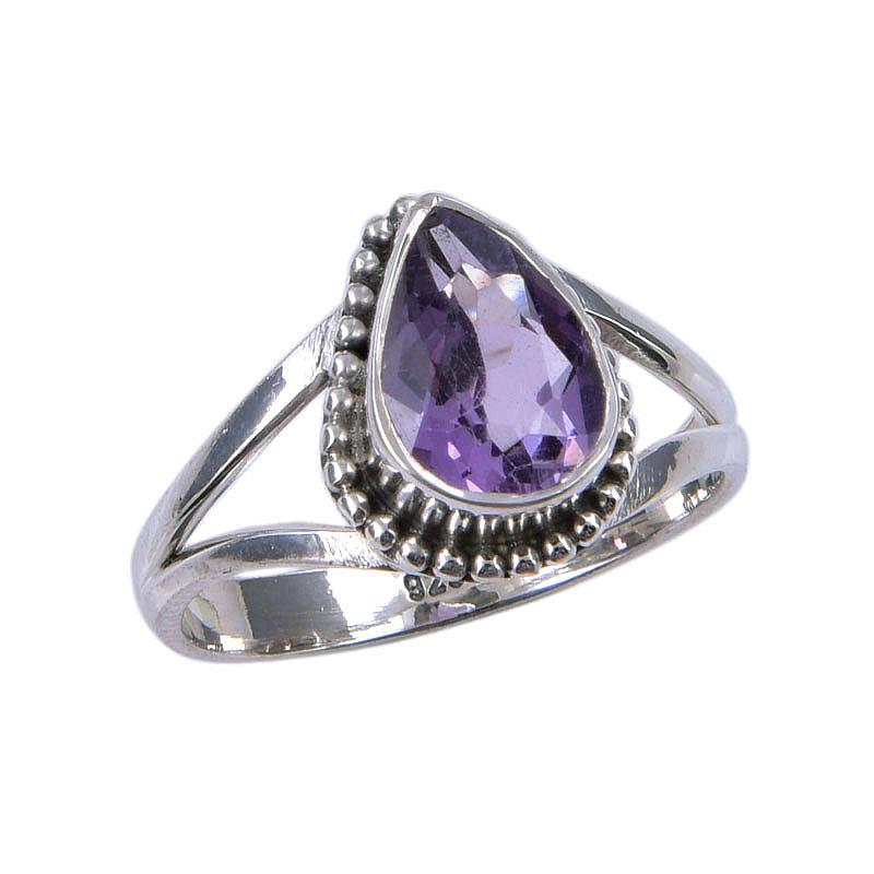 Natural Pink Amethyst Gemstone 925 Solid Sterling Silver Jewelry Ring S.7.5 R3U83