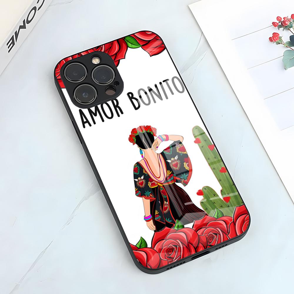 

A-Art Frida Kahlo Phone Case For IPhone 17 Pro Max 15 Pro 16 14 Plus 12 13 Mini 11 Pro Shockproof Glass Cover iPhone15 Pro