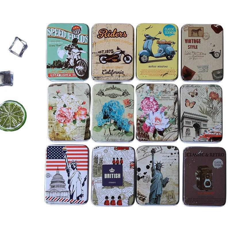 New Rectangular Metal Jewelry Tin: Cartoon Design Iron Box