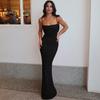 European and American women's clothing summer INS new sexy backless suspender long dress solid color slim dress women