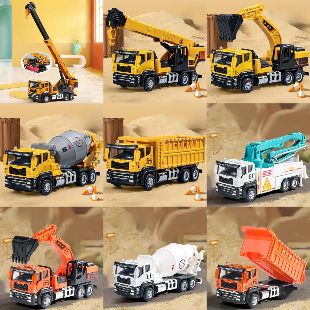 Engineering Vehicle Alloy Inertia Construction Toy For Kids Playroom
