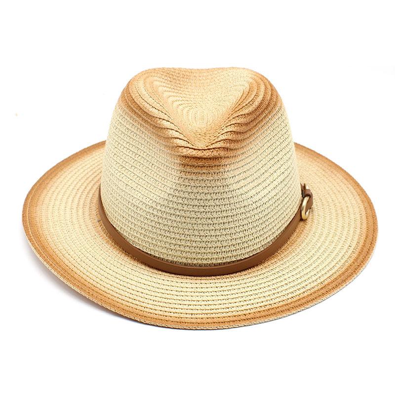 Spring And Summer Outdoor Travel Travel Sun Protection Sun Hat Men And Women British Style Spray Paint Jazz Straw Hat