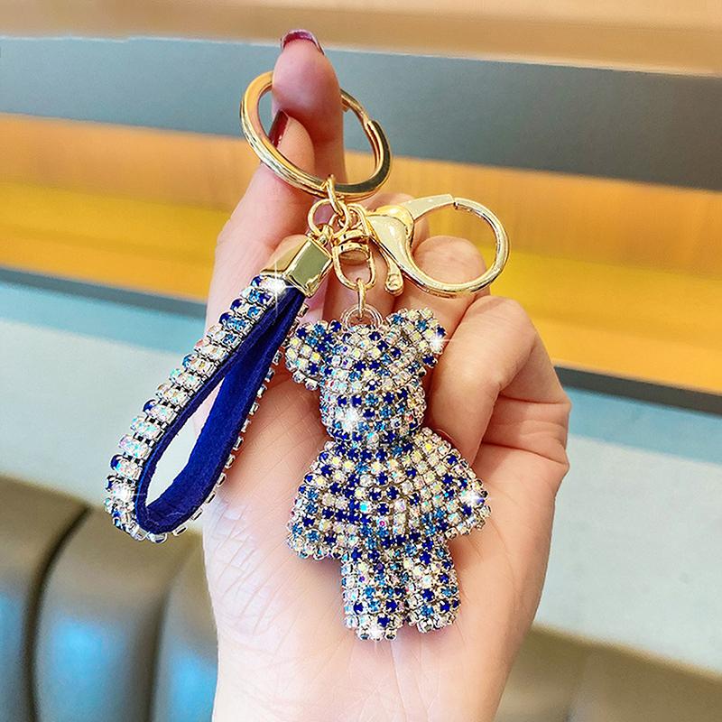 1 Τμχ Κρεμαστό Τσάντας Εξατομικευμένο Και Δημιουργικό Μπουτίκ 5εκ. Χαριτωμένο Μπρελόκ Αρκουδάκι Ένθετο Με Τεχνητή Πέτρα Κλειδοθήκη Αυτοκινήτου