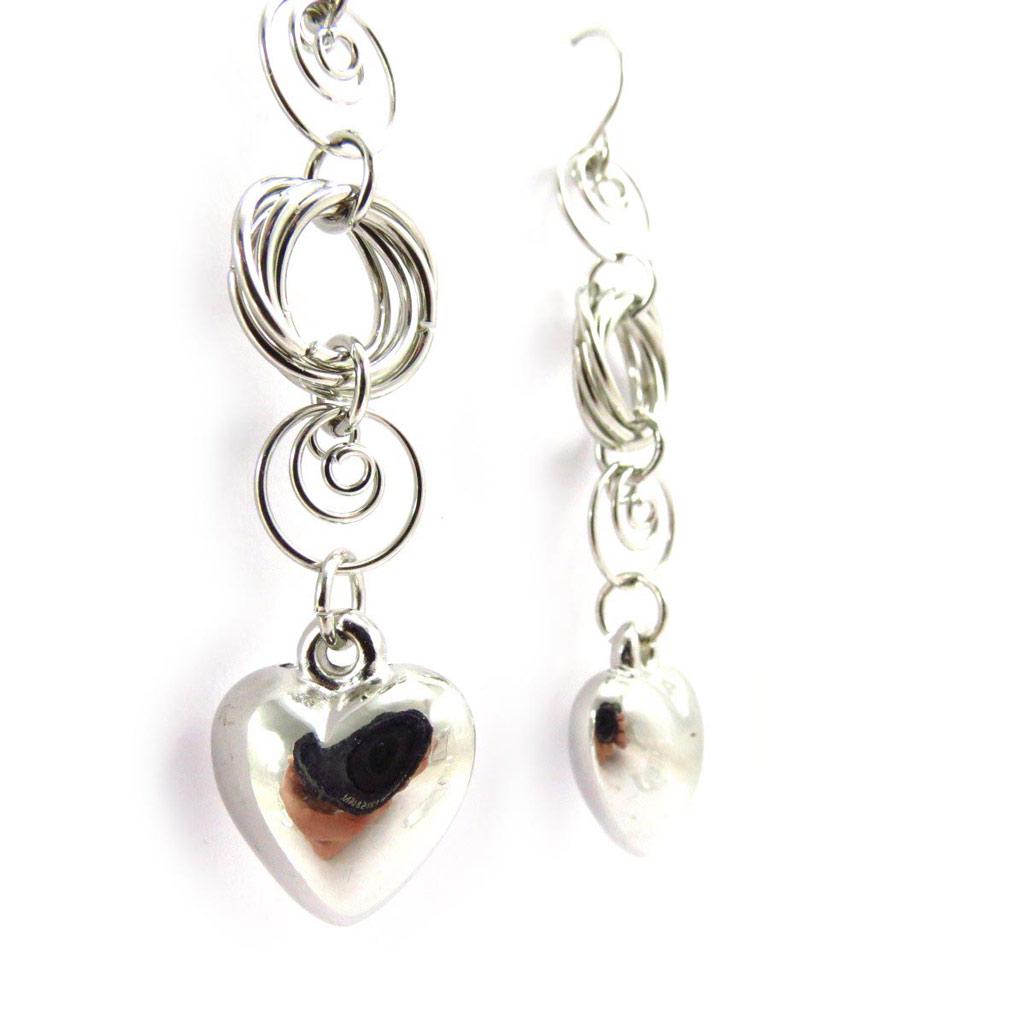 Les Trésors De Lily [J6686] - Silver 'Love' Designer Earrings