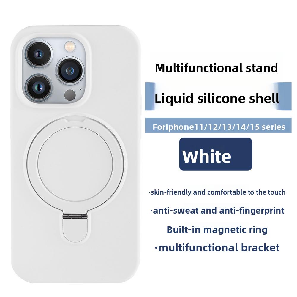 Compatible with Apple IPhone 15 Pro Max, Magnetic Stand, Liquid Silicone Phone Case, IPhone 17 with Support Point Protective Case
