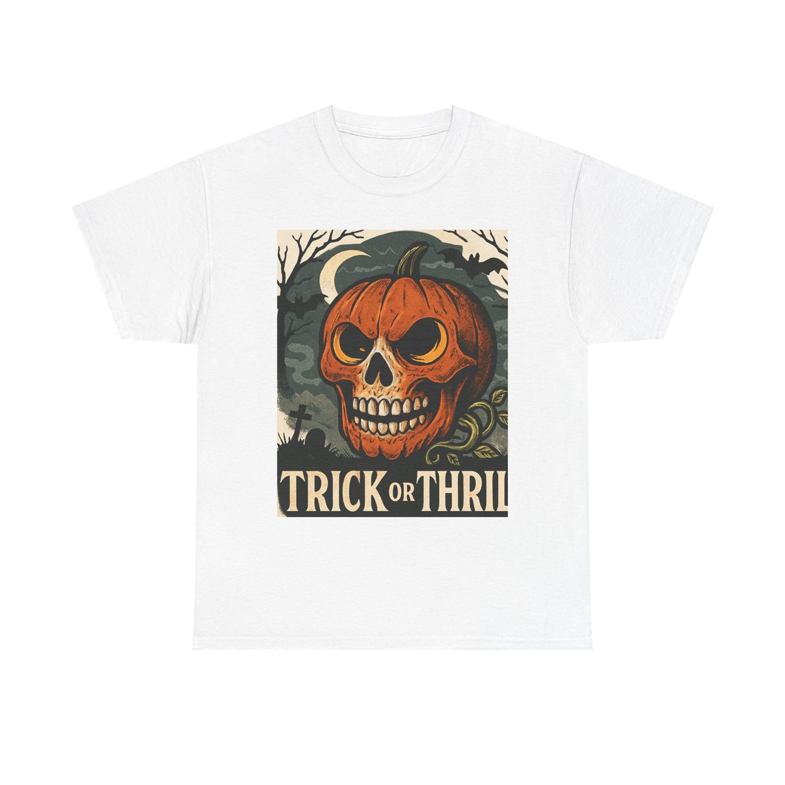 Halloween Skull Unisex Heavy Cotton Tee, Trick or Treat Shirt, Spooky [...] S