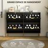 Elegant Four-Drawer Shoe Cabinet - Black