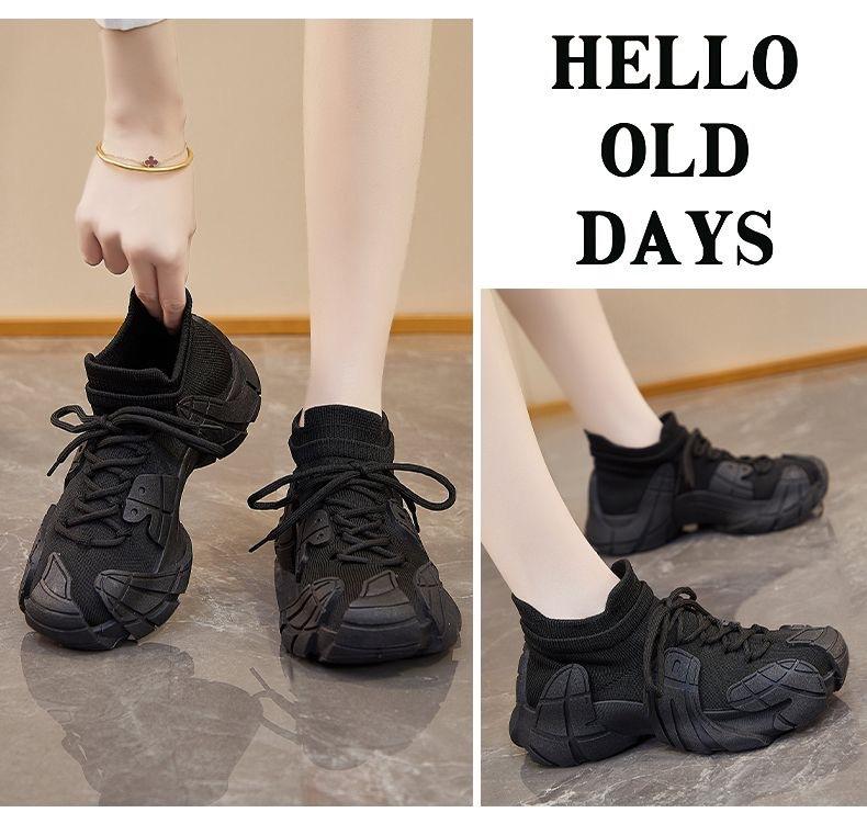 Internet celebrity popular socks genuine sports shoes 2025 new summer dad lightweight fly-woven elastic breathable lazy shoes