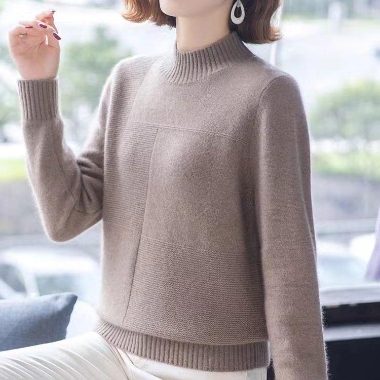 

Осень-зима толстые свитера новые полувысокие воротнички теплая нижняя рубашка пуловеры топы женские Pull Femme M-3XL 3XL