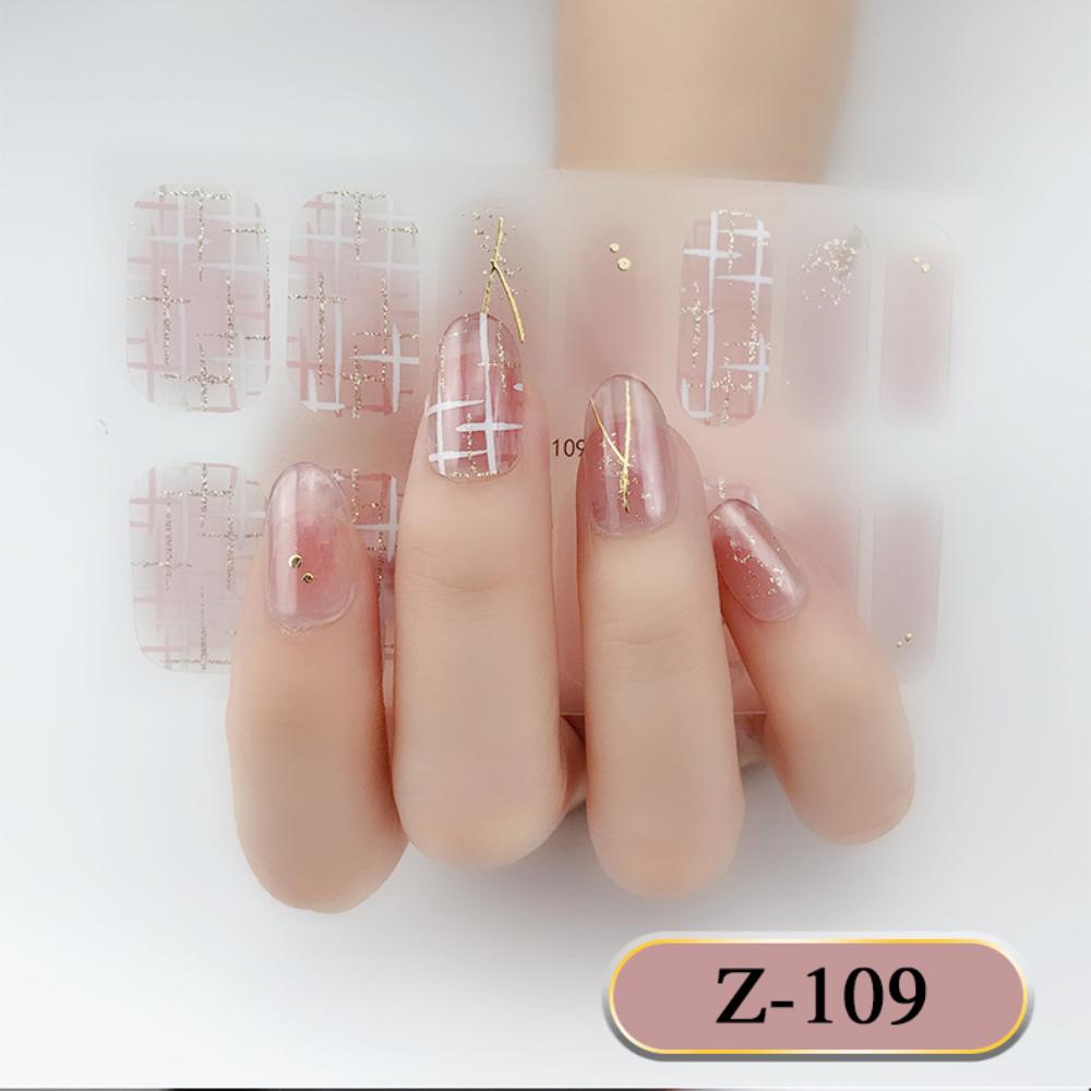 Z dreidimensionaler wasserfester No-Bake-Gel-Nagellack-Film Vollsticker einfacher europäischer und amerikanischer Stil fortgeschrittene Nagelfilm-Papier-Nagelsticker