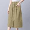 High-waisted 2025 Temperament New Fashion Casual Elastic Mid-length Slim Versatile Pocket Skirt