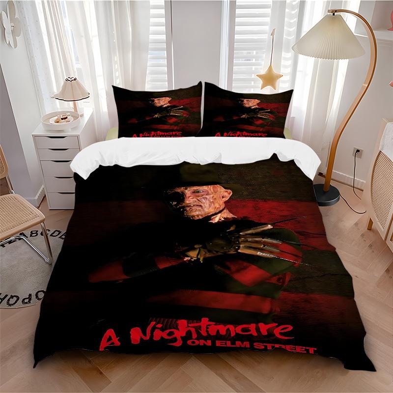 

3pcs A Nightmare on Elm Street Bedding Set, Soft Polyester Duvet Cover and Pillowcases Machine Washable Seasons all suitable062 135x200cm