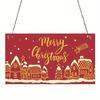 Christmas Wooden Wall Decor Sign 7.9x3.9 Inches Front Door Hanging Sign Holiday Home Decoration Supplies