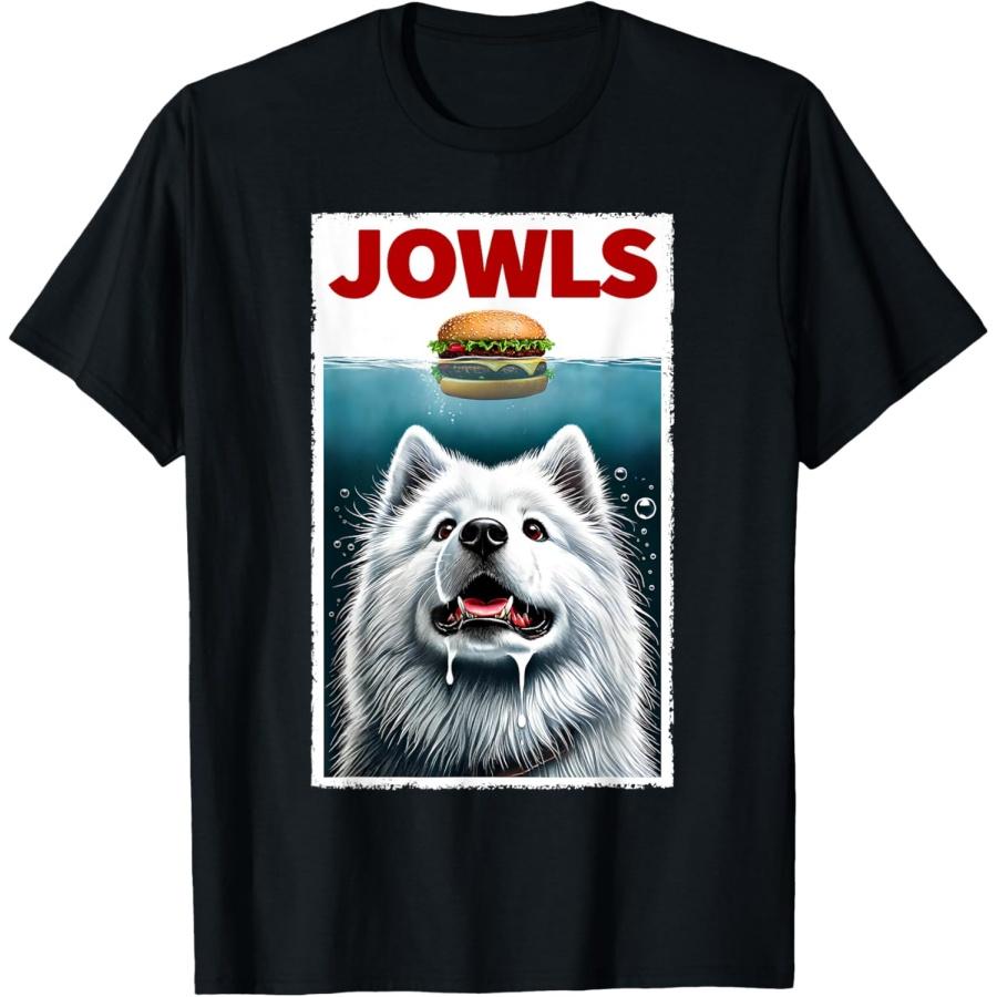 Funny Samoyed and Hamburger Parody Jowls Dog Lover T-Shirt XXXXXL чёрный