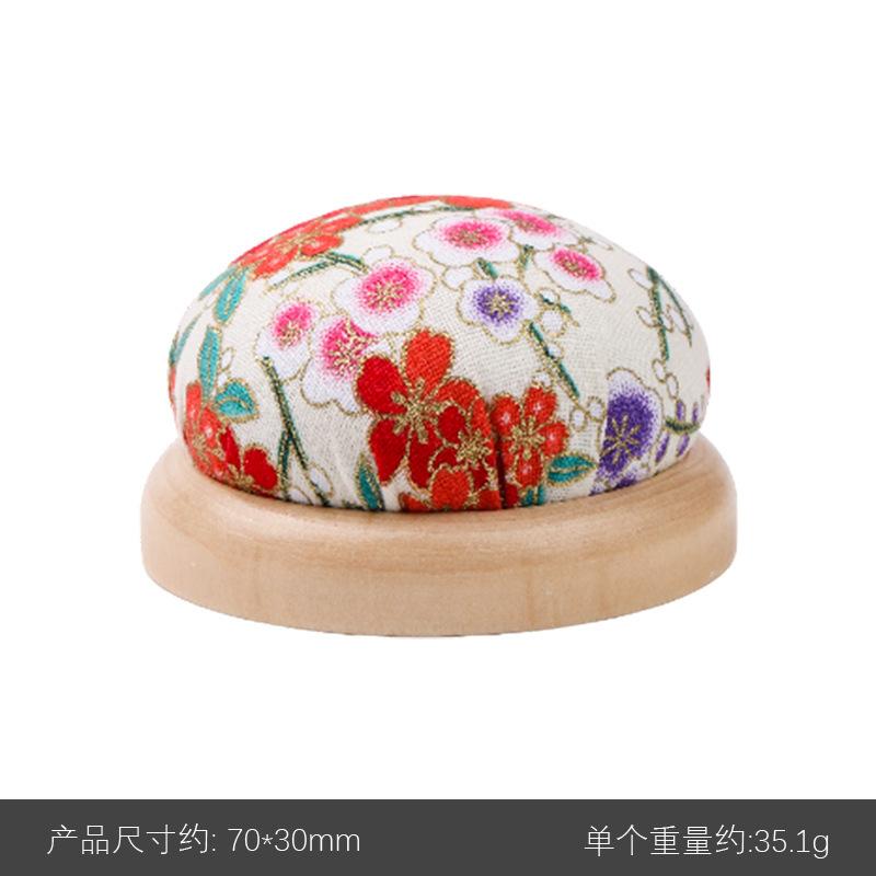Rural Style Wooden Base Round Cute Cushions Pincushions Pin Cushion Pincushion Holder Needle Holders Pin Holders for DIY Craft