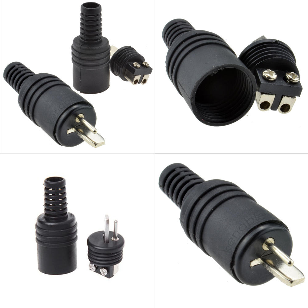 2 pcs 2 pin Black DIN Plug Speaker and HiFi Connector Screw Terminals Connector Power Audio Lamp Signal Plug Adapters