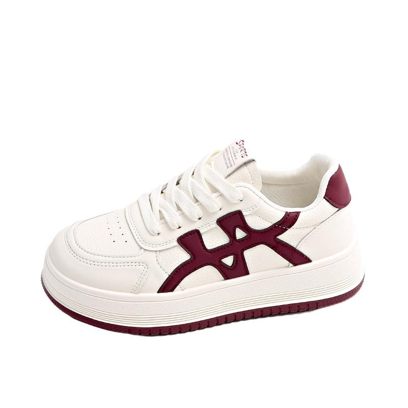 The First Layer of Cowhide Board Shoes Women's Thick-soled Heightening Little White Shoes Women's Shoes Autumn New Casual Sports Shoes